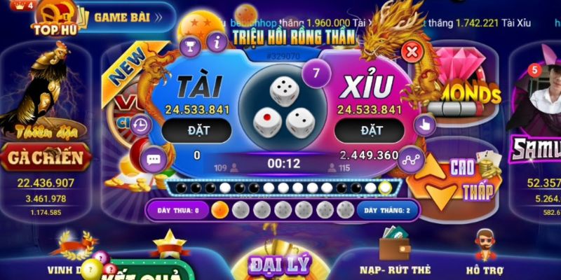 Các sảnh cược game tài xỉu online của Sunwin20